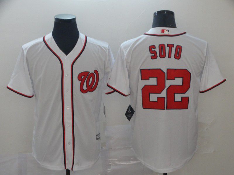 Men Washington Nationals 22 Soto White Game MLB Jerseys